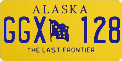 AK license plate GGX128