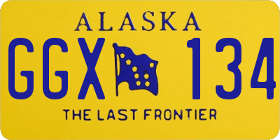 AK license plate GGX134