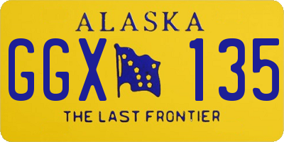 AK license plate GGX135