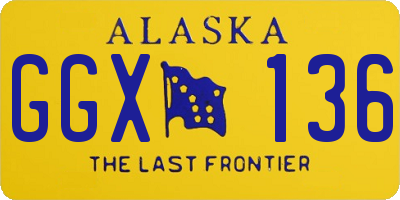 AK license plate GGX136