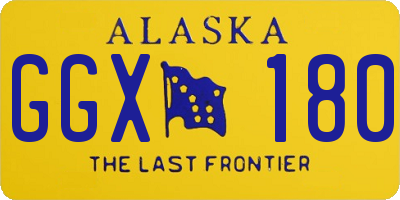 AK license plate GGX180
