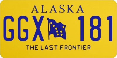 AK license plate GGX181