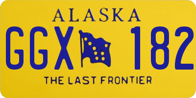 AK license plate GGX182