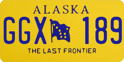 AK license plate GGX189