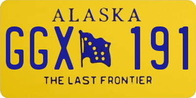 AK license plate GGX191