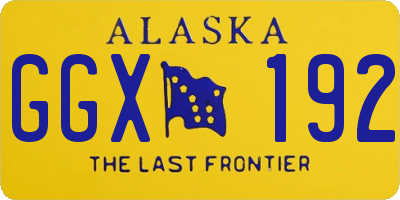 AK license plate GGX192