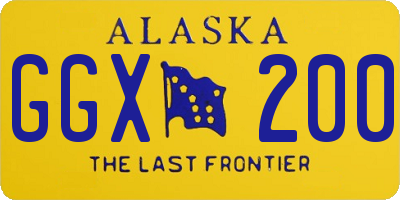 AK license plate GGX200