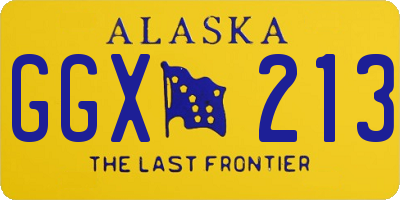 AK license plate GGX213