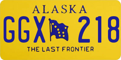 AK license plate GGX218