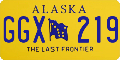 AK license plate GGX219