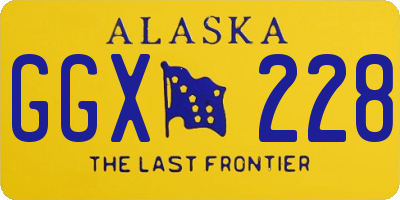 AK license plate GGX228