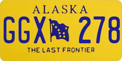 AK license plate GGX278