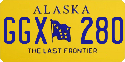 AK license plate GGX280