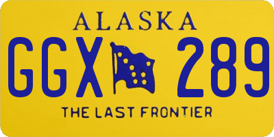 AK license plate GGX289