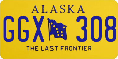 AK license plate GGX308