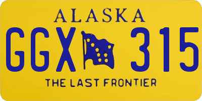 AK license plate GGX315