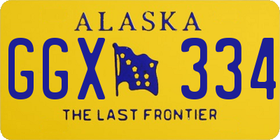 AK license plate GGX334