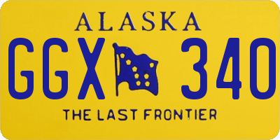 AK license plate GGX340