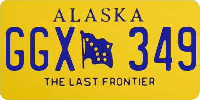 AK license plate GGX349
