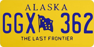AK license plate GGX362