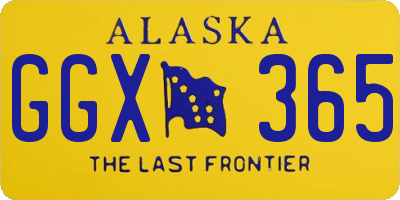 AK license plate GGX365
