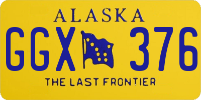 AK license plate GGX376