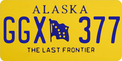 AK license plate GGX377