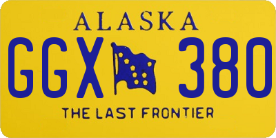AK license plate GGX380