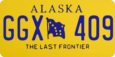 AK license plate GGX409