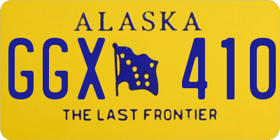 AK license plate GGX410