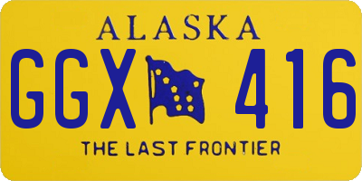 AK license plate GGX416