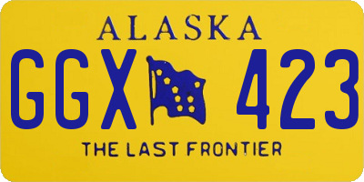 AK license plate GGX423