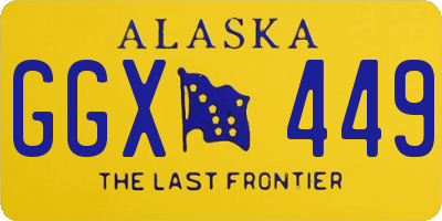 AK license plate GGX449