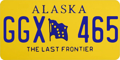 AK license plate GGX465