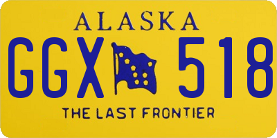 AK license plate GGX518