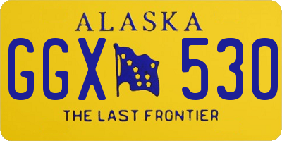 AK license plate GGX530