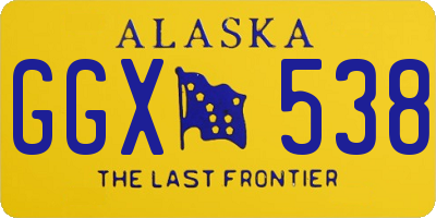 AK license plate GGX538