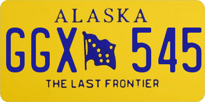 AK license plate GGX545