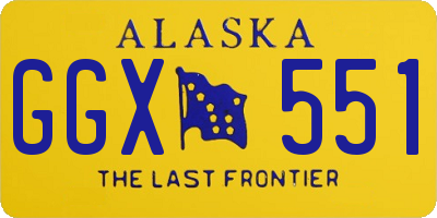 AK license plate GGX551
