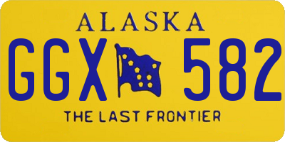 AK license plate GGX582
