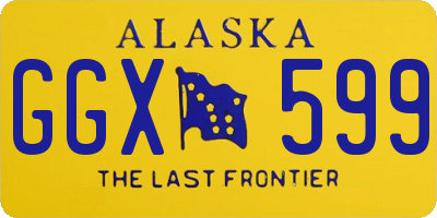 AK license plate GGX599