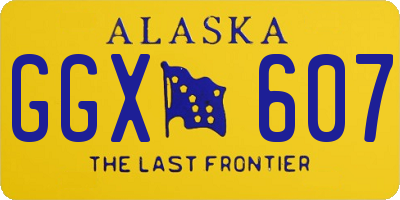 AK license plate GGX607