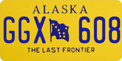 AK license plate GGX608