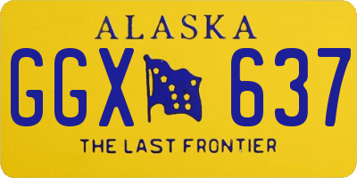 AK license plate GGX637