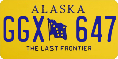 AK license plate GGX647