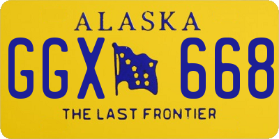 AK license plate GGX668