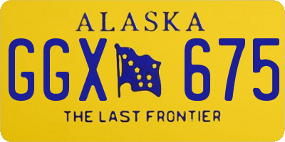 AK license plate GGX675