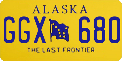 AK license plate GGX680