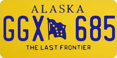 AK license plate GGX685