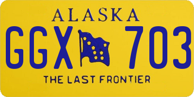 AK license plate GGX703